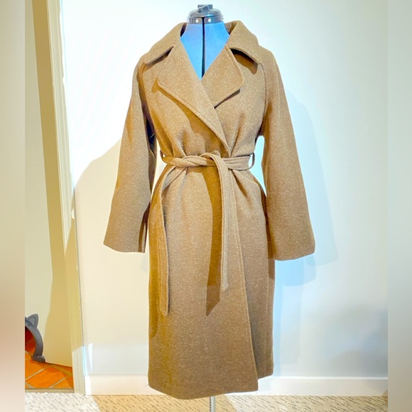 Winter Classical Belt Retro Loose Women’s Coat Casual Brown. Size L (40-42) - Picture 1 of 9